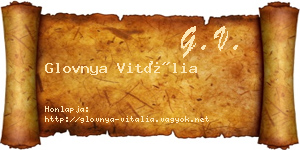 Glovnya Vitália névjegykártya